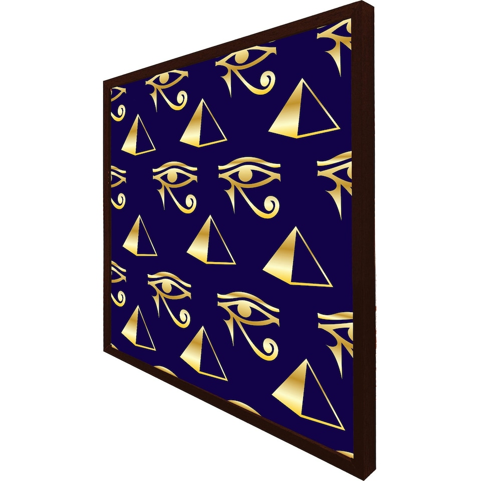 image 1 of Gold pyramid & eye of horus (Picture Frame) Brown | Oak | L