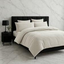Teddy Bear Fleece Soft Cosy Duvet Cover + Pillow Case Set Cream | Single