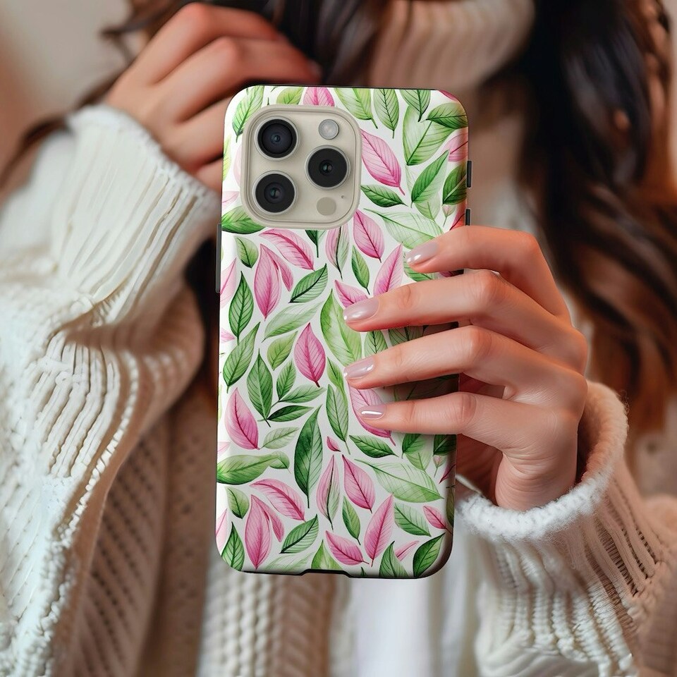 image 1 of Pinky Leaves Phone Case | Pink | iPhone 14 Plus
Tough | iPhone 14 Plus
Tough
