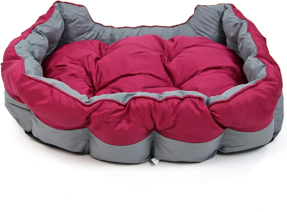 image 1 of Actiaspet Waterproof Pet Bed Reversible Cushion Multiple Sizes (Grey/Burgundy, Extra Large)