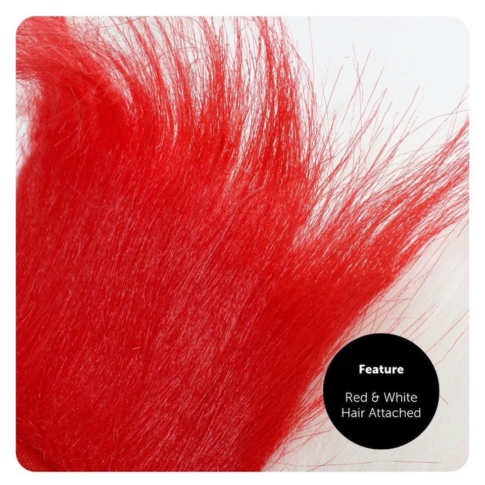 image 1 of Pack of 6 England Curly Wig & Red and White Face Paint Red | One Size