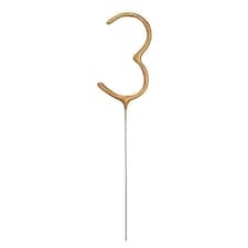 Gold Number 3 Non Hand Held Sparkler 17cm