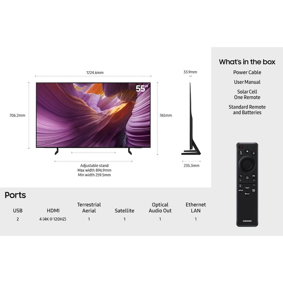 image 1 of Samsung 55" Inch 4K OLED Vision AI Smart TV S85F - QE55S85F(2025)