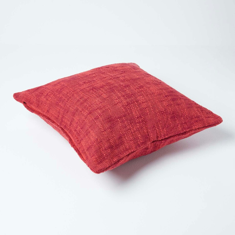 image 1 of Homescapes Nirvana Cotton Orange Cushion Cover - 60 x 60 cm | Orange | Orange | 60 x 60 cm