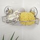 image 2 of Showerdrape Suctionloc Chrome Suction Wall Mounted Corner Basket with Mounting Discs | Multi | 1