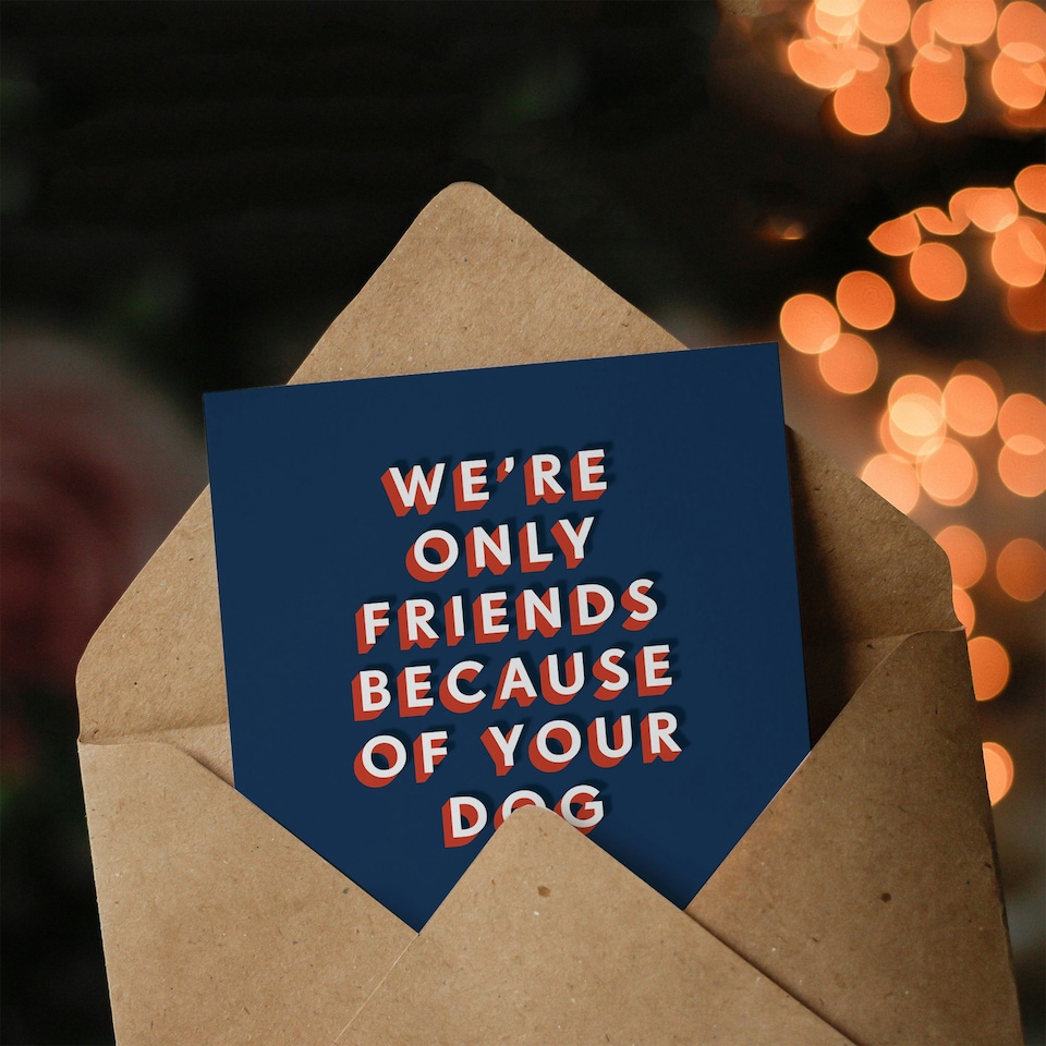 image 1 of Only Friends Because Of Your Dog For Him Funny Birthday Card
