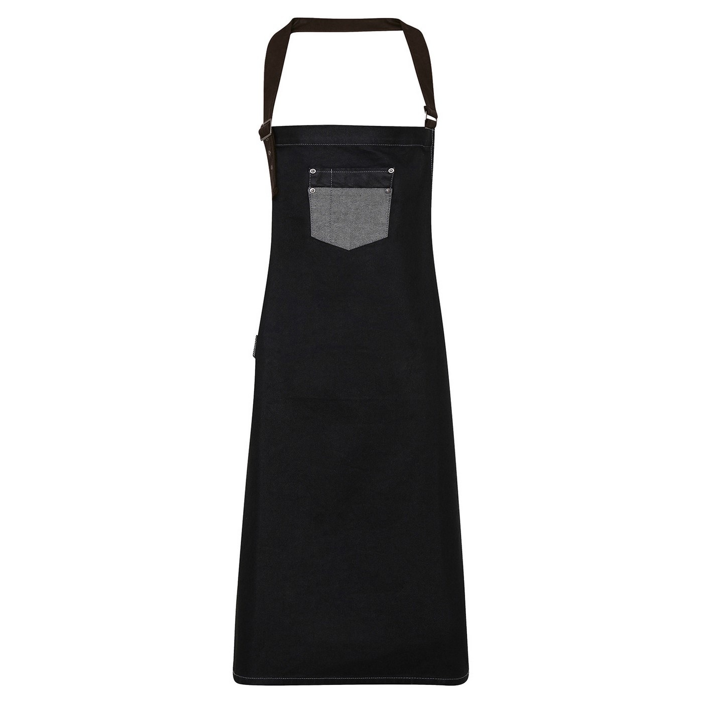 Premier Division Bibbed Apron Black Black Denim One Size 1