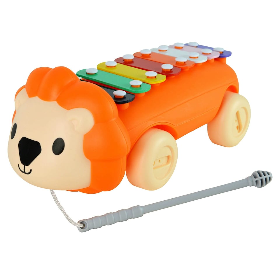 image 1 of Little Star Lion Pull Along Xylophone, Engaging Colourful Walk Along Animal for Interactive Musical Development
