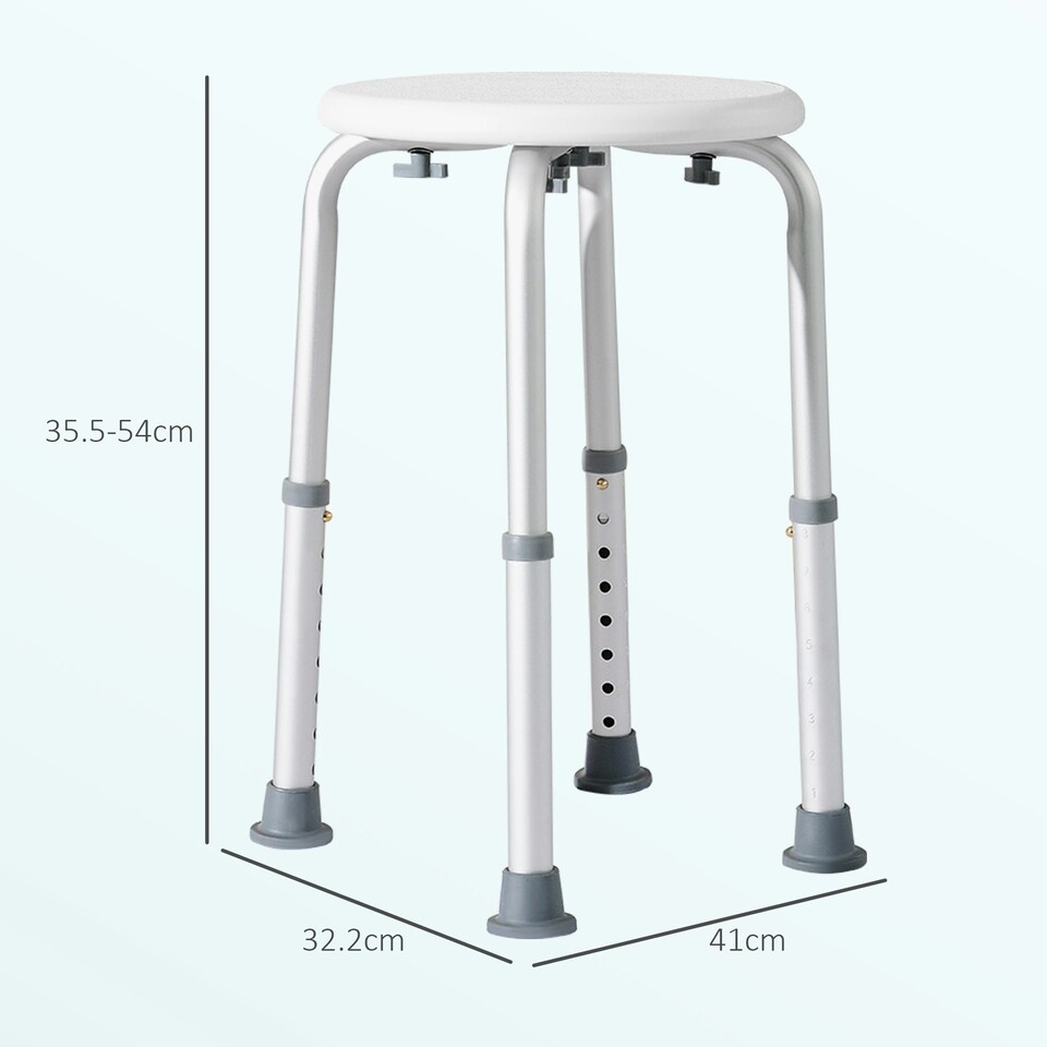 image 1 of HOMCOM Bath Chair Height Adjustable Shower Seat, Elderly Disabled
