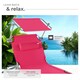 image 4 of Sun Loungers Set of 2 - foldable, sunroof, 4-step backrest, head cushion | Pink | pink | 2