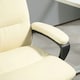 image 9 of Vinsetto PU Leather Office Chair with Arm, Adjustable Height, Cream White Cream