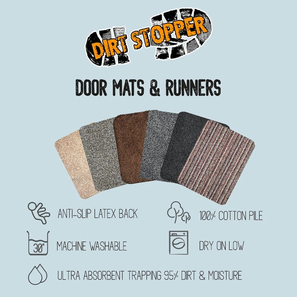 image 1 of Dirt Stopper Small Doormat 75x50cm - Pearl Grey
