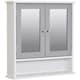 image 9 of kleankin Wall Mounted Mirror Cabinet W/ Double Mirror Doors & Adjustable Shelf