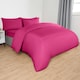 image 2 of OHS Soft Cosy Microfibre Plain Duvet Cover and Pillowcase Set Pink | Bright Pink | King