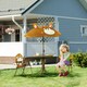 image 2 of Outsunny Kids Foldable Four-Piece Garden Set w/ Table, Chairs, Umbrella - Brown