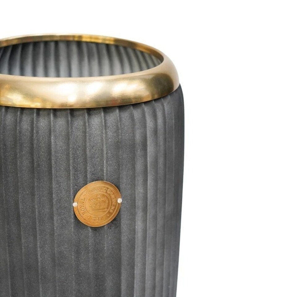 image 1 of Kew Round Antique Lead Richmond Large Planter - Ceramic - L35 x W35 x H44 cm - Grey Grey