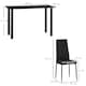 image 3 of HOMCOM Dining Table and Chairs Set 4, Space-Saving Kitchen Table and Chairs Set 4 with Faux Leather Padded Seat and Tempered Glass Top, Dining Room Sets, Black