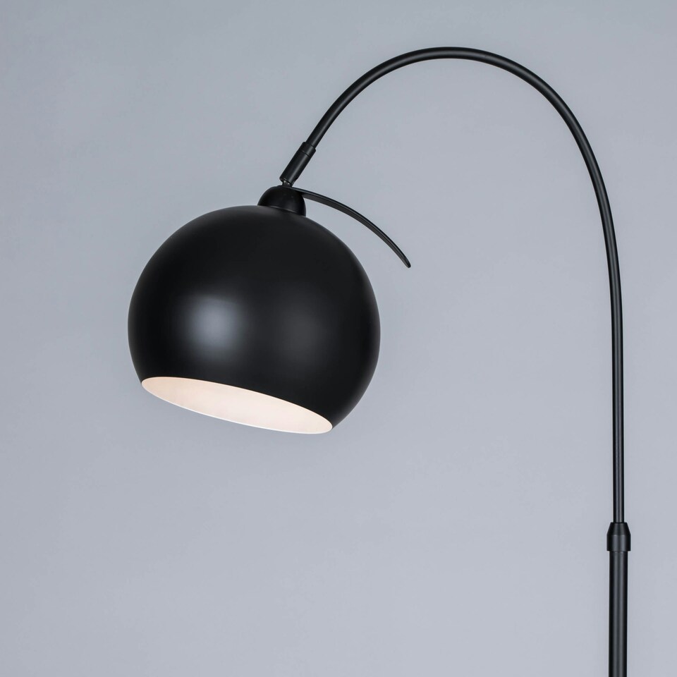 image 1 of BHS Benson Curved Floor Lamp | Black | Black | 1