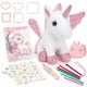 image 2 of Unicorn Plush Toy Set Girls Gift Soft Cuddly Stuffed Animals Toys, Unicorn Soft Toys with CrossBag Brushes Stickers Coloring Book Pink | A5