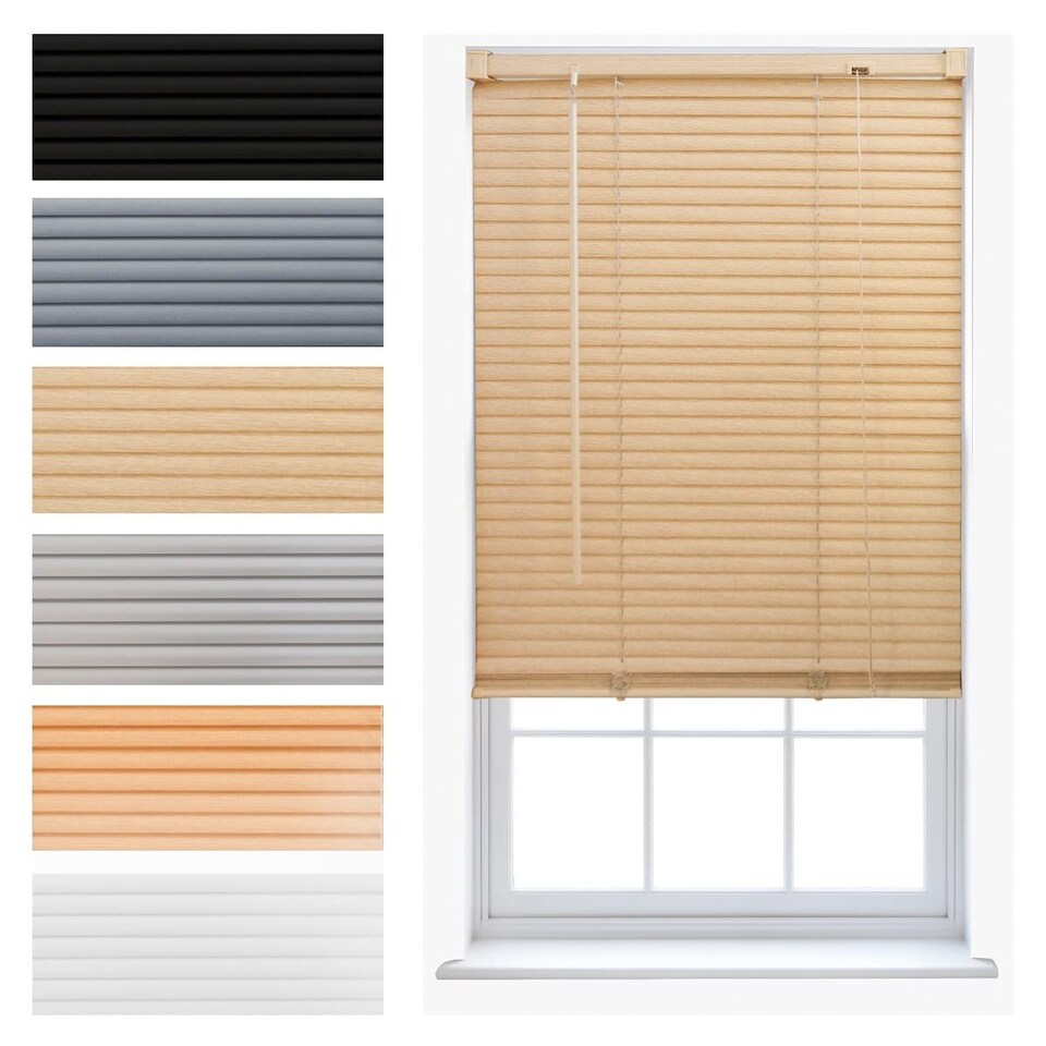 image 1 of FURNISHED Modern PVC Venetian Blinds Durable Window Blinds for Homes and Offices | Cream | Natural | (W) 55cm x (L) 150cm