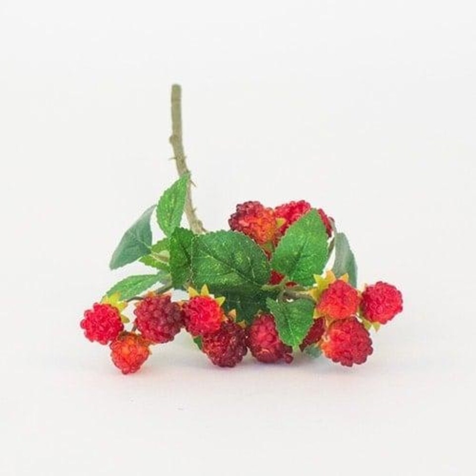 image 1 of Red Raspberry Spray Artificial Flower Decoration 40cm
