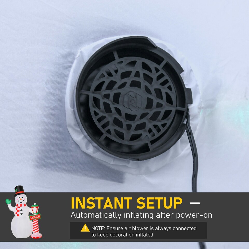 image 1 of HOMCOM 8ft Christmas Inflatable Snowman with Street Lamp Lighted Decoration
