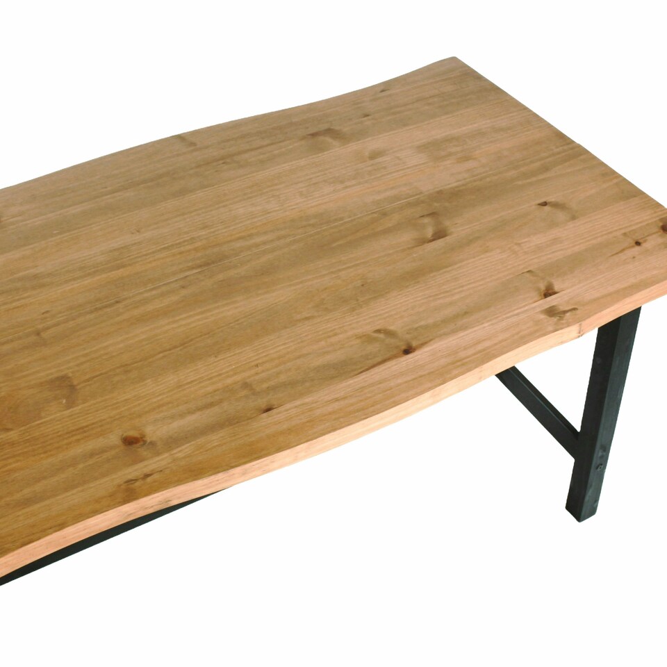 image 1 of Core Products Corona Black, Live Edge Large Dining Table H76cm x W150cm x D80cm Black | antique waxed pine