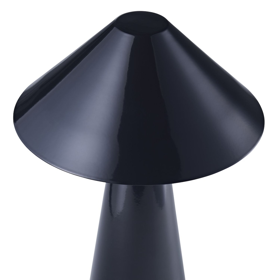 image 1 of Gloss Black Rechargeable Touch Dimmable Table Lamp with Matching Metal Shade | Black | Black | 1