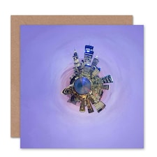 Little World City Skyline Skyscraper Wheel Art Card