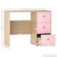 image 3 of Junior Vida Neptune 3 Drawer Desk Computer Desk Home Workstation, Pink & Oak