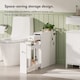 image 2 of VonHaus Holbrook White Slim Bathroom Storage Unit with Drawers