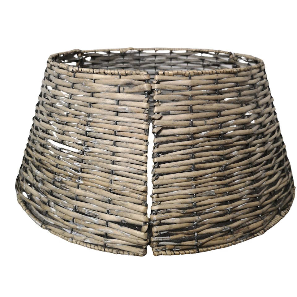 image 1 of 48/70cm Samuel Alexander KD Willow Christmas Tree Skirt Wicker Rattan- Large Natural