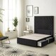 image 2 of Sunburst Divan Bed with 2 Drawers & 54'' Floor Standing Headboard Plush Velvet | Black | Black