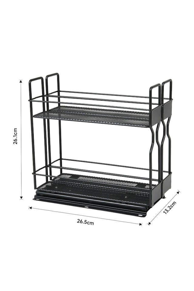 image 1 of Living and Home Multi-functional seasoning bottle storage rack multi-layer rack - Black