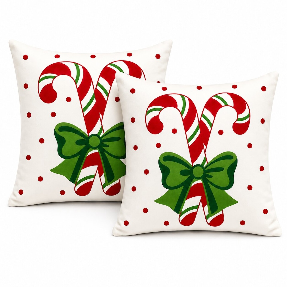 image 1 of Covers&All Christmas Decorative Square Throw Pillow Set of 2 with Inserts & Covers Accent Pillows for Sofa, Couch & Home Décor, Square 16 in x 16 in