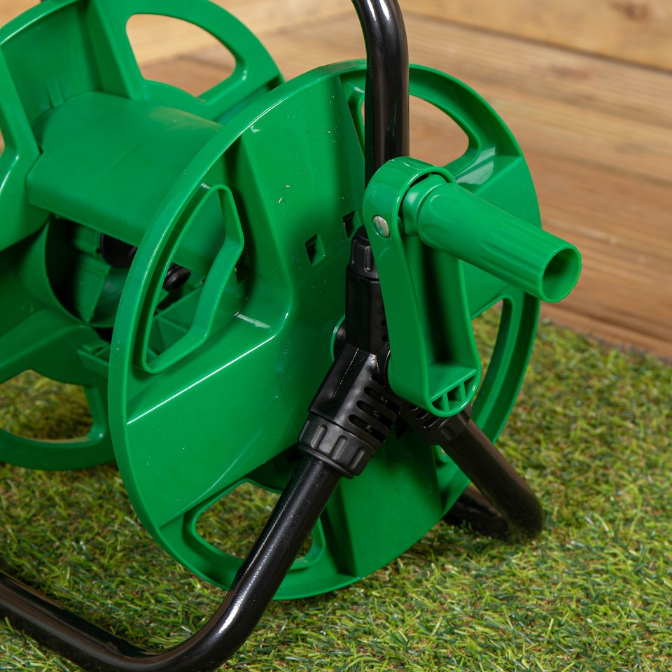 image 1 of Portable Garden Hose Pipe Holder / Reel - Holds up to 30m Hose | Green | Green