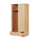 image 3 of 2-Door Rattan Wardrobe Closet Armoire with Drawer and Hanging Rack - W80xD55xH185 CM - Natrual