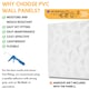 image 8 of NOVECRAFTO Diamond Effect 3D Wall Panels – 6 Sheets Covering 1.5 sqm (16.15 sqft) – Matte Interior PVC Cladding Tiles – 19.6"x19.6" Diamond Design Matt White