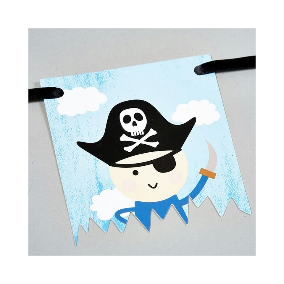 image 1 of Floss & Rock Make Your Own Party Bunting Kit - Pirate | Red | Black