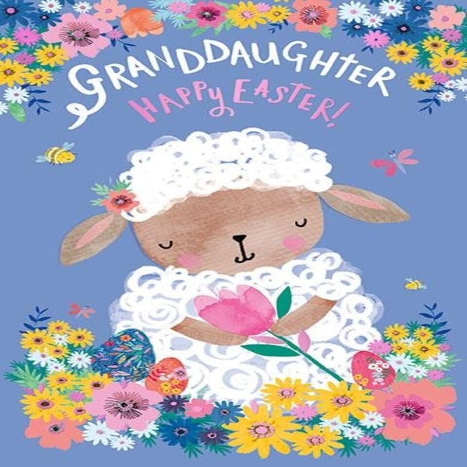 Words 'n' Wishes Easter Card for a Lovely Granddaughter, 21.7 x 14.4 cms, FSC Certified and Multi-Coloured