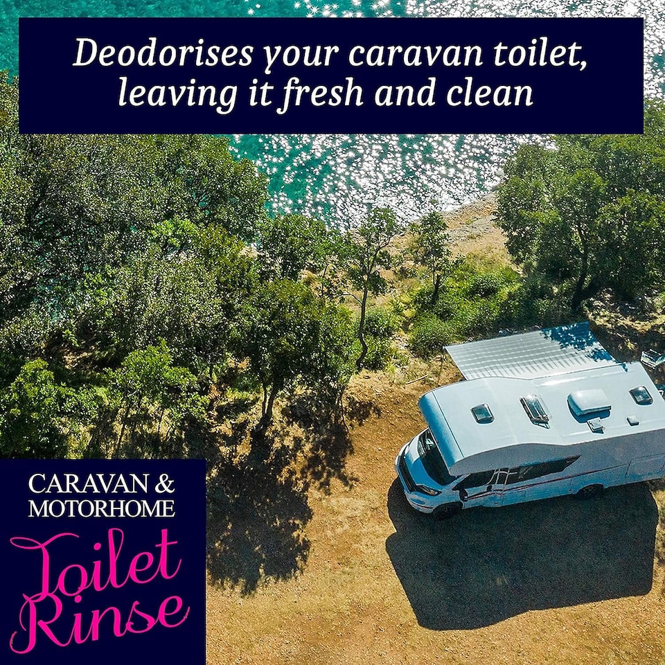 image 1 of Homefront Caravan and Motorhome Pink Toilet Chemical Rinse Solution Fluid Cleaner Formaldehyde Free 2L