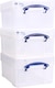 image 1 of Really Useful Plastic Storage Box 21 Litre XL CLEAR Pack of 3
