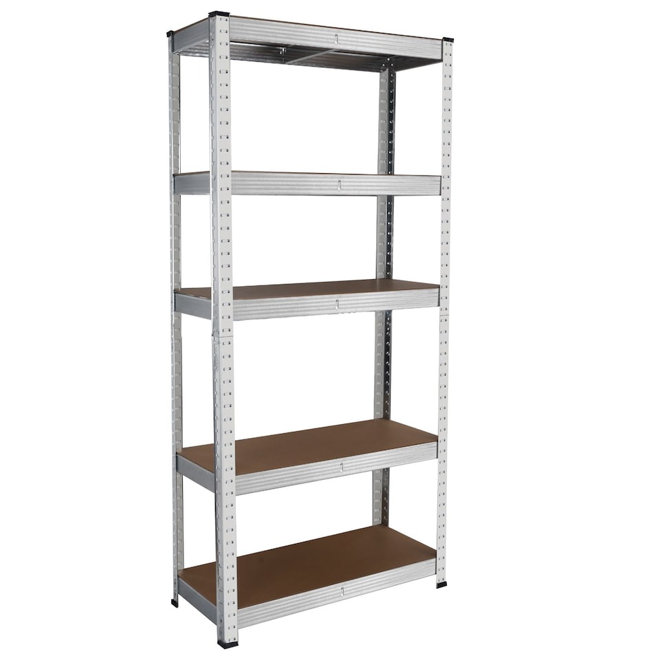 image 1 of House of Home Garage Racking 5 Tier Shelving Unit Boltless Heavy Duty Metal Shelf Shed Storage Silver