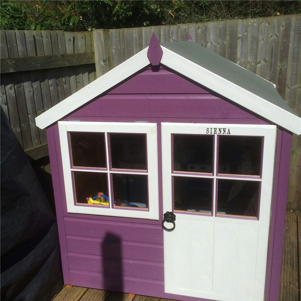 image 1 of 4 x 4 (1.19m x 1.19m) - Wooden Playhouse - 1 Opening Window - Single Door