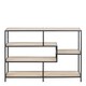 image 2 of Seaford Wide Black Metal Bookcase with 4 Sonoma Oak Shelves