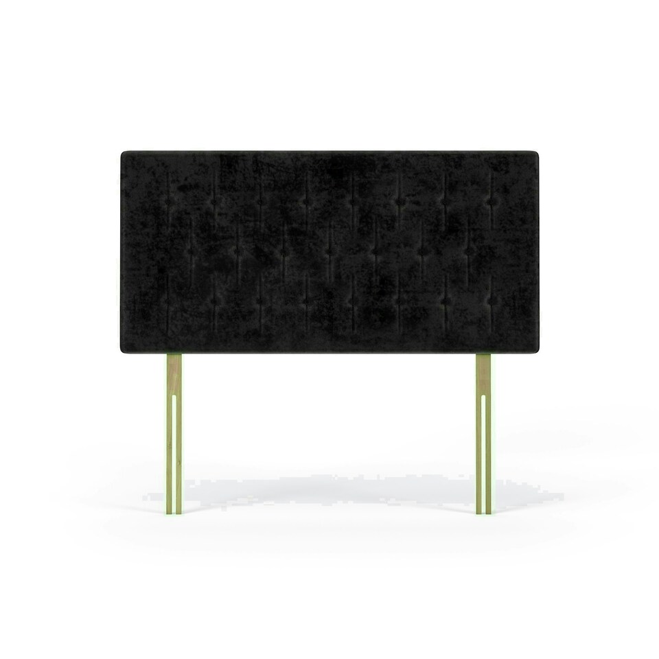 Lona Black Naples Velvet Headboard Double N/A