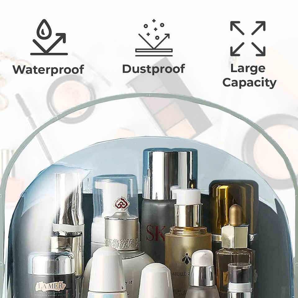 image 1 of Neo Three Layer Cosmetic Makeup Vanity Beauty Storage Organiser Skincare Display Box Case Holder