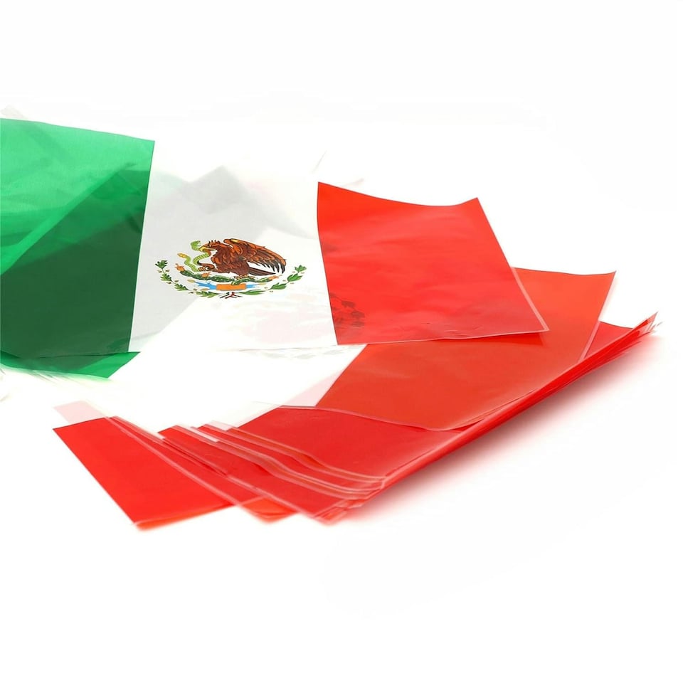 image 1 of Mexico Flag Rectangle Party Bunting 10m with 20 Flags