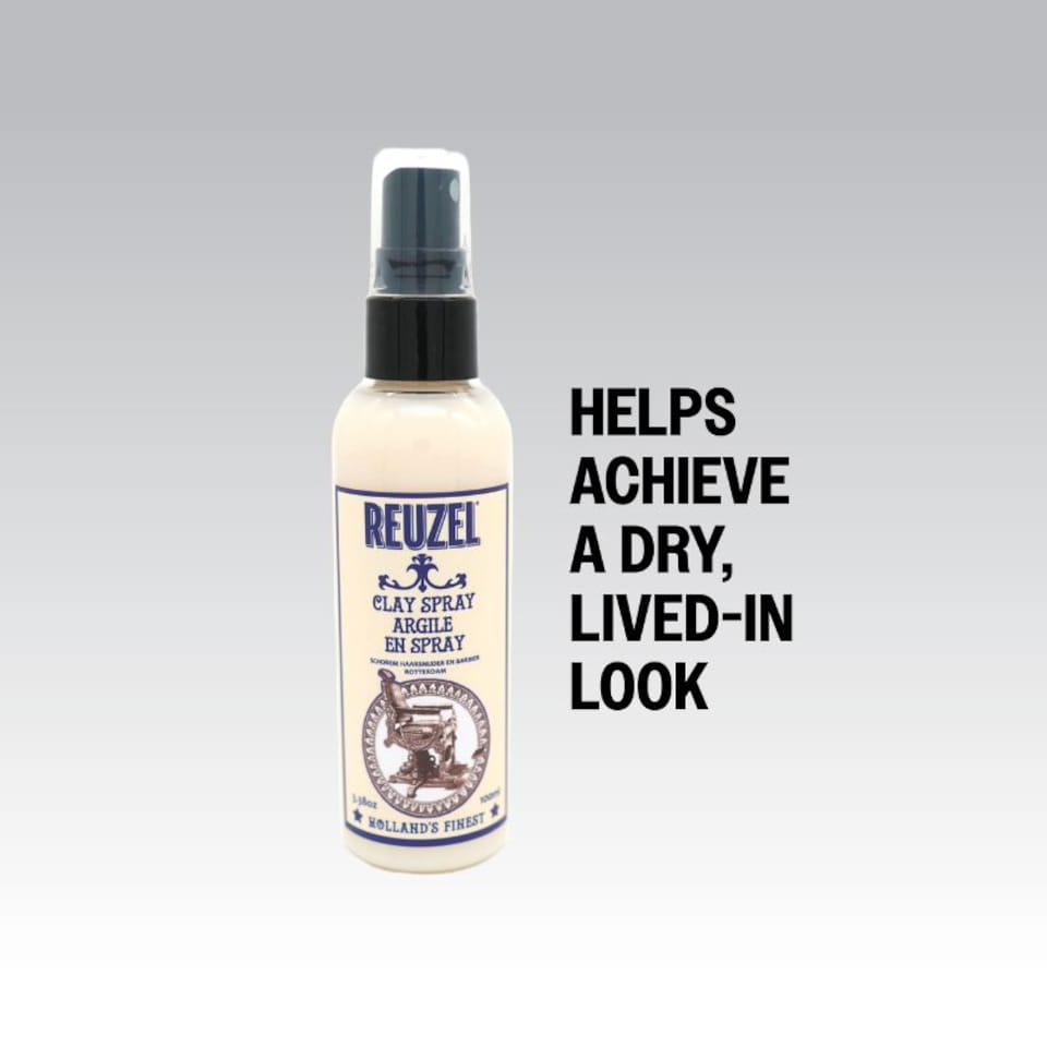 image 1 of Reuzel Clay Hairspray for Men, Texturizing & Volumizing Spray, Matte Finish, Lightweight Hold, 3.38oz 100ml