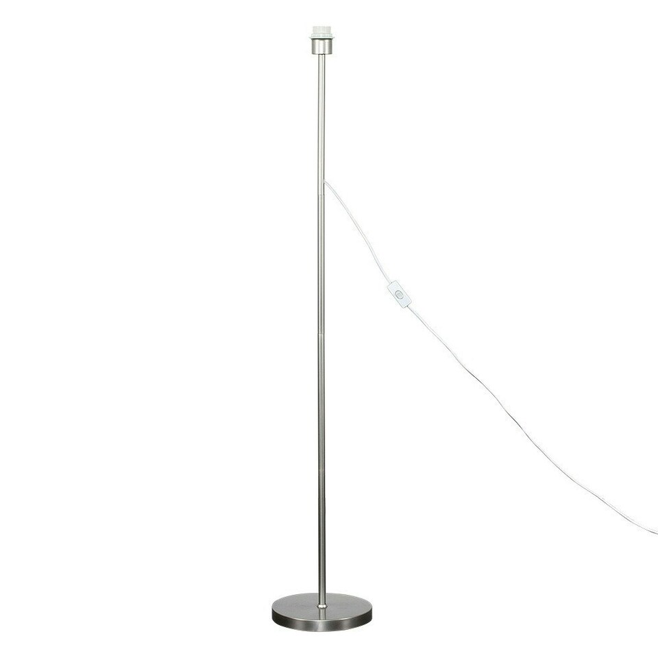 image 1 of ValueLights Modern Standard Floor Lamp Base In Brushed Chrome Metal Finish